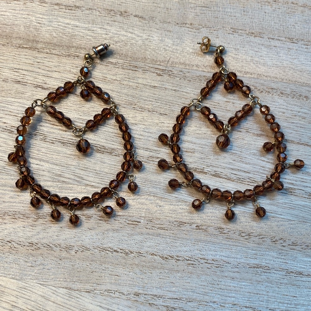 Lori Lori Brown Crystal Earrings